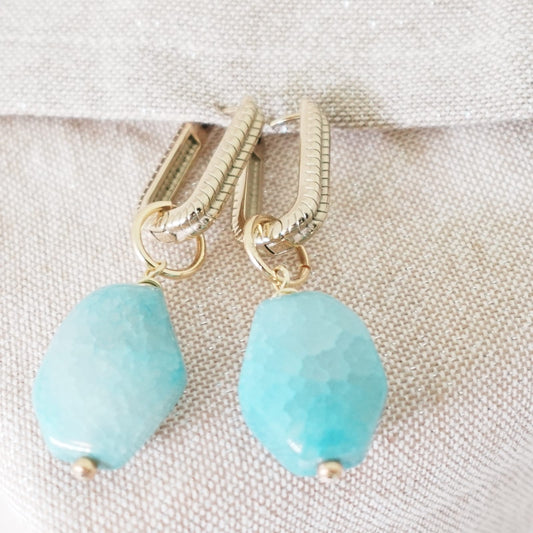 Light Blue Agate Earrings