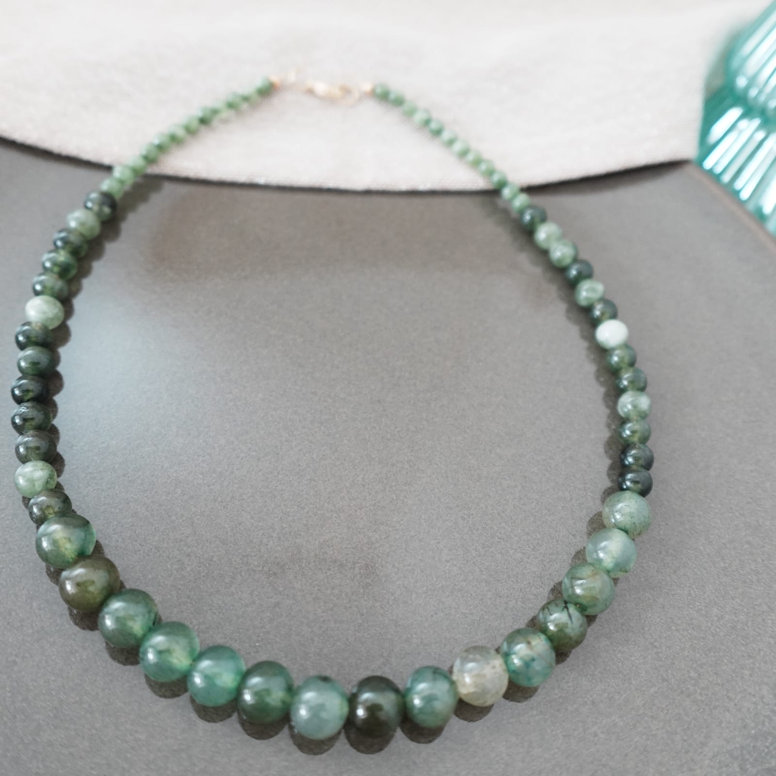 Green Tourmaline Necklace | Natural Gemstone Jewelry | Handmade Boho Necklace | Healing Stone Pendant | Green Crystal Necklace