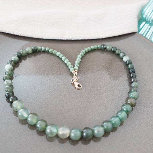 Green Tourmaline Necklace | Natural Gemstone Jewelry | Handmade Boho Necklace | Healing Stone Pendant | Green Crystal Necklace