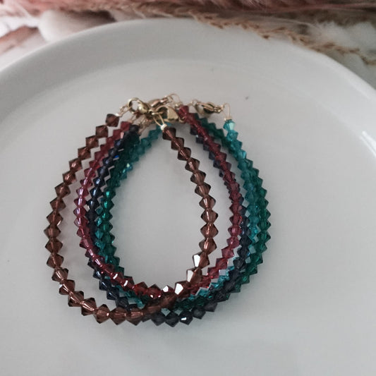 Light Burgundi Preciosa Crystal Bracelet – Stainless Steel Clasp