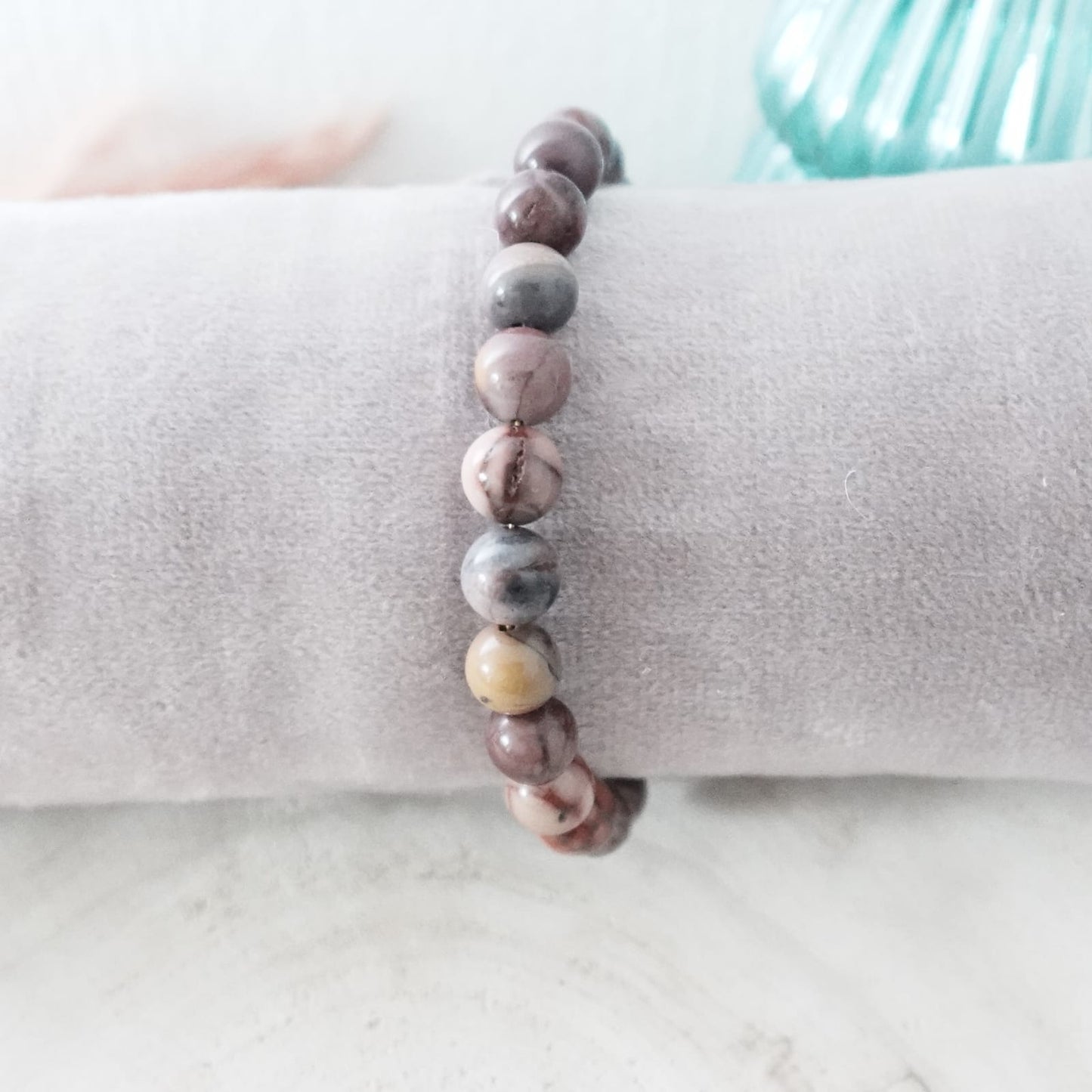 Handmade Jasper Bracelet – Earth Tones & Gold Accent | Natural Gemstone Jewelry | for Her of Him