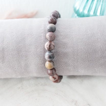 Handmade Jasper Bracelet – Earth Tones & Gold Accent | Natural Gemstone Jewelry | for Her of Him