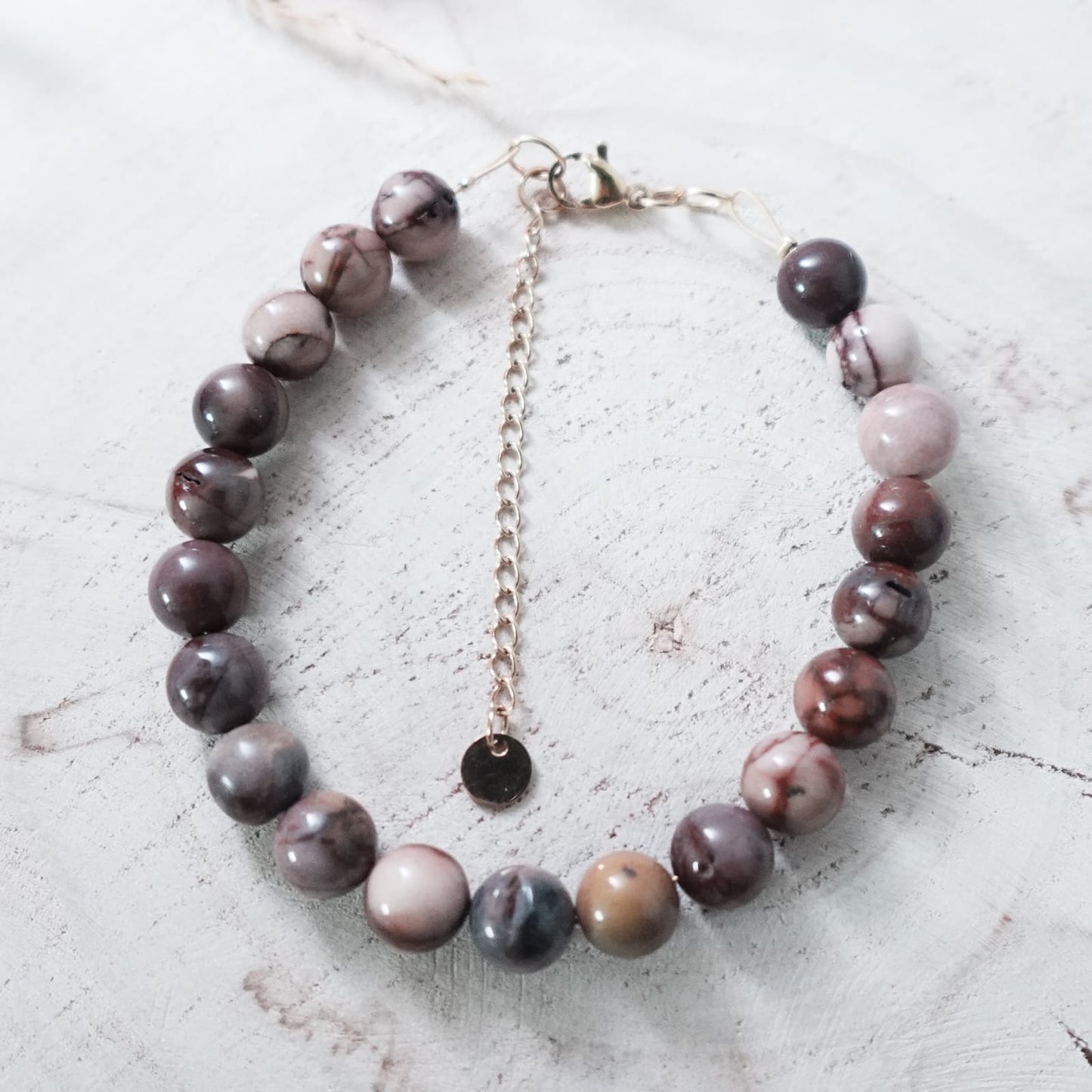 Handmade Jasper Bracelet – Earth Tones & Gold Accent | Natural Gemstone Jewelry | for Her of Him