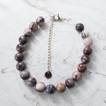 Handmade Jasper Bracelet – Earth Tones & Gold Accent | Natural Gemstone Jewelry | for Her of Him