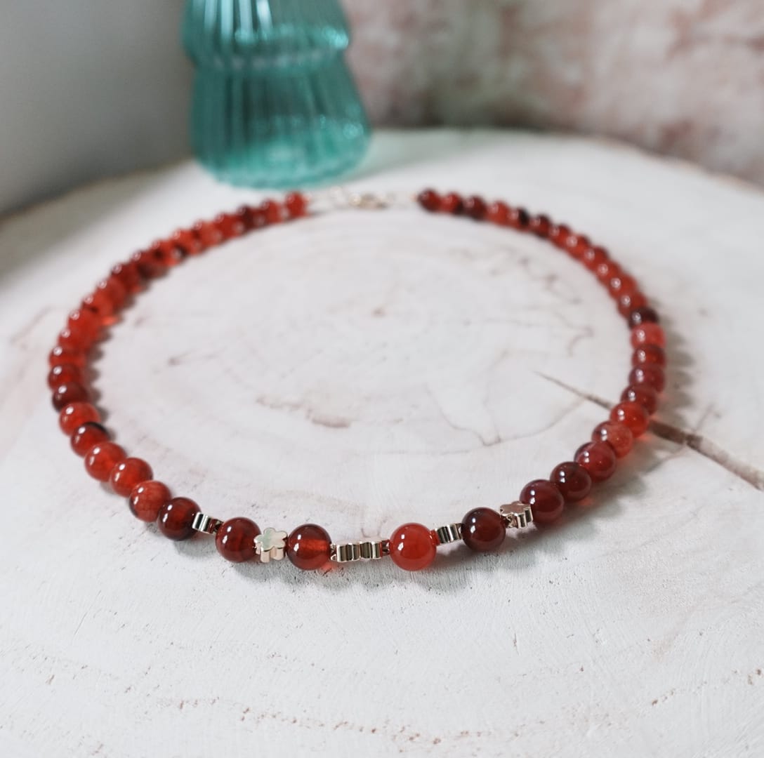 Red Striped Agate Ketting
