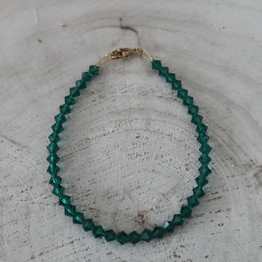 Emerald Preciosa Crystal Bracelet – Stainless Steel Clasp