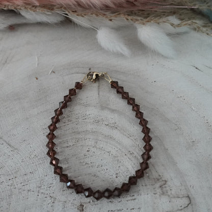 Light Burgundi Preciosa Crystal Bracelet – Stainless Steel Clasp