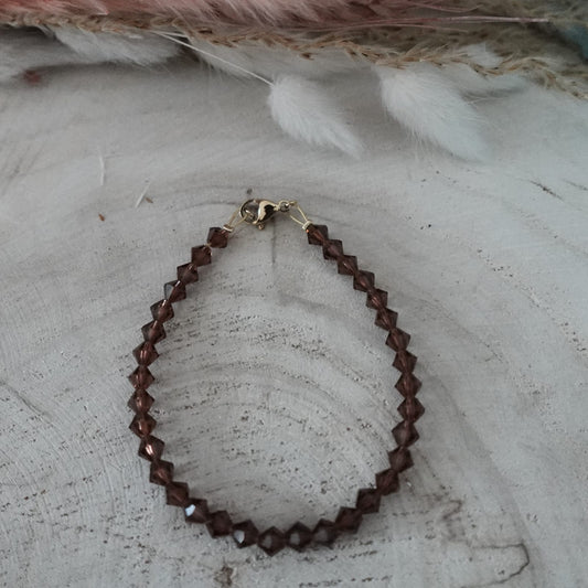 Light Burgundi Preciosa Crystal Bracelet – Stainless Steel Clasp