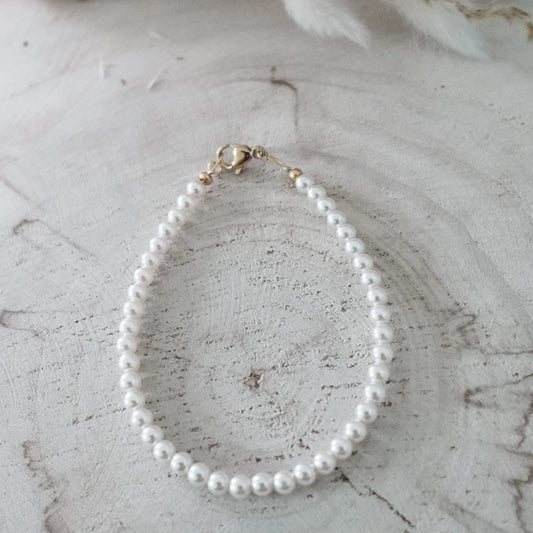 white Preciosa pearl bracelet – Stainless Steel clasp