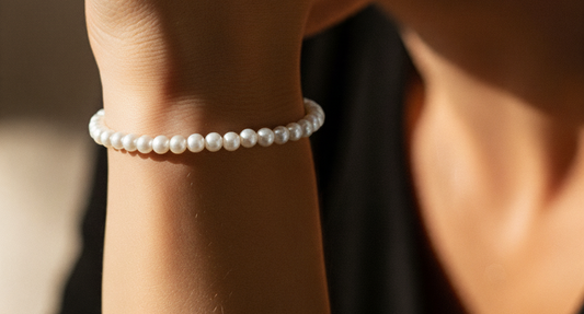 white Preciosa pearl bracelet – Stainless Steel clasp